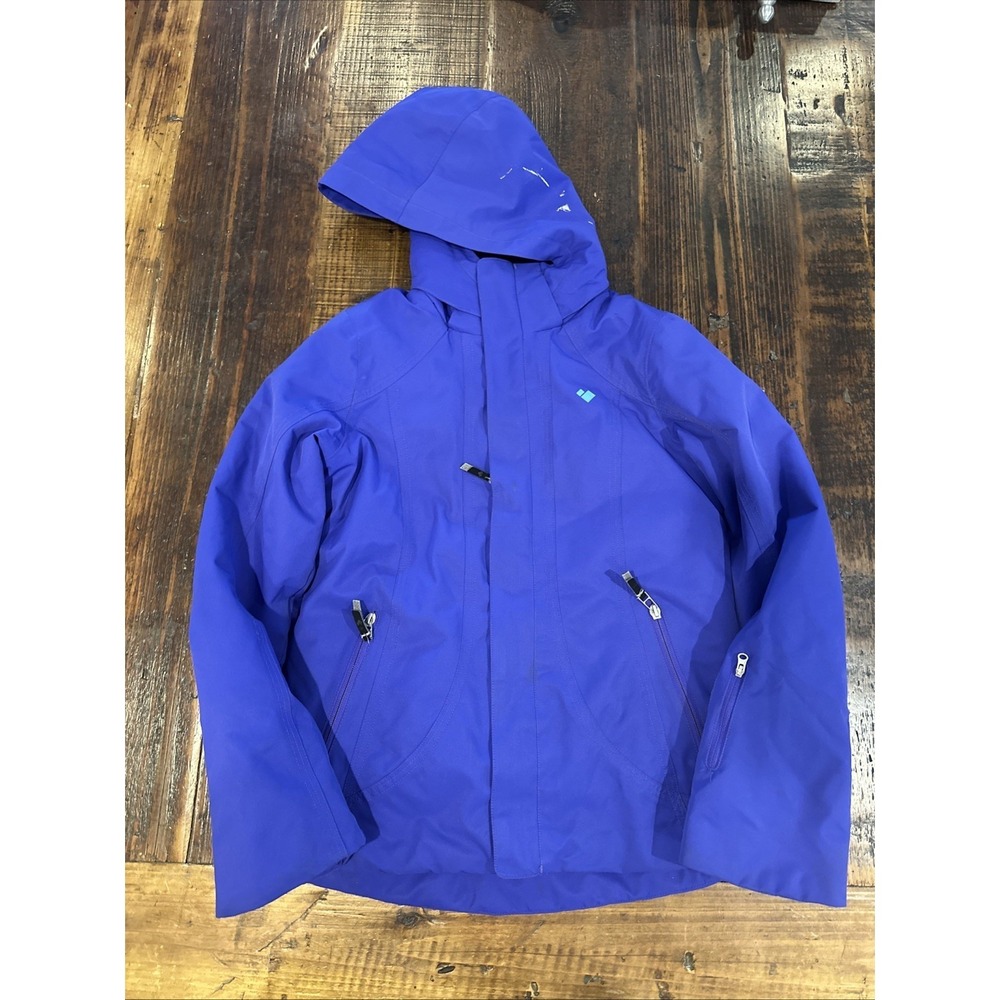 Obermeyer Teen‎ Girls Ski Jacket Size 14-16 Large Purple Paint Stain On Hood